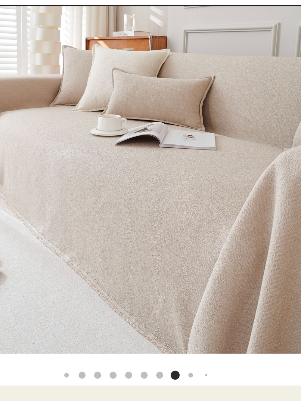 SLASHOP Waterproof Non Slip Sofa/Couch Cover - Beige - 71” x 149”